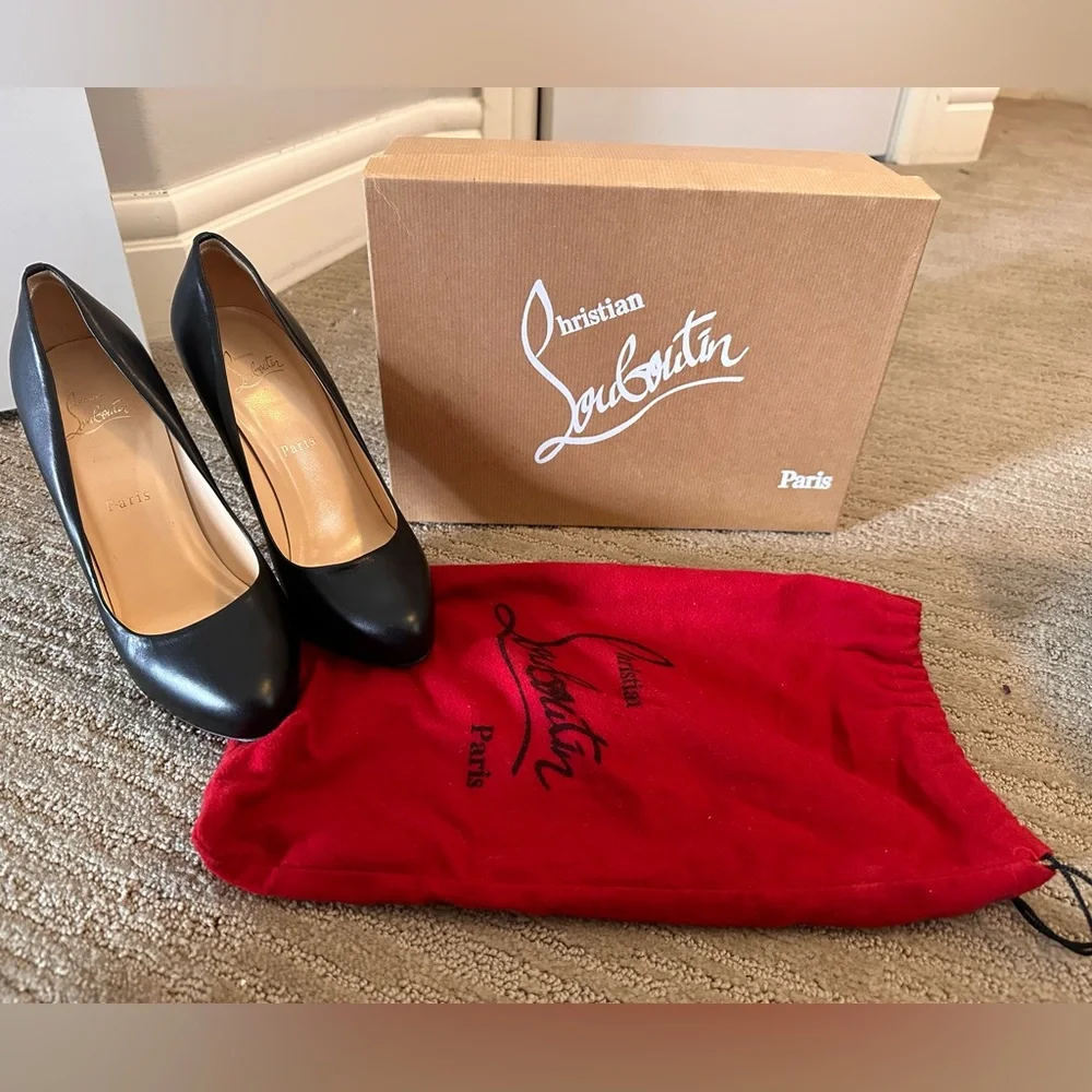 Christian Louboutin Shiny Nappa Big Lips 120 Pumps 38 Black - Picture 6 of 15